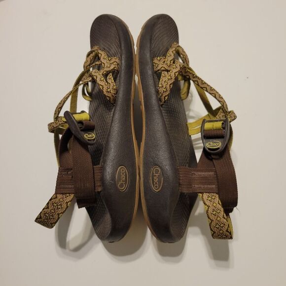 11 CHACO VIBRAM TAN BROWN ADJUSTABLE STRAP ACTIVE OUTDOOR SANDALS - Picture 8 of 10